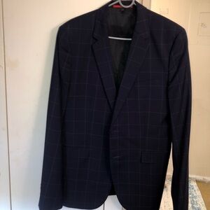 Hugo Boss Dark Blue Check Blazer